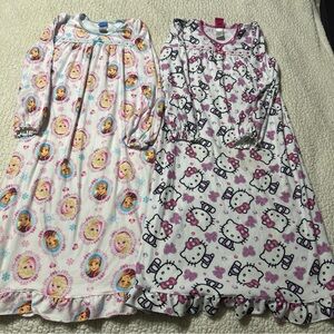Frozen and Hello Kitty Girls Size 8 Long Nightgown